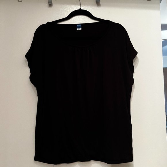 Old Navy Tops - Maternity Top / Old Navy Sunday Sleep Black Top (Size Medium)